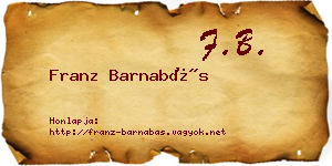Franz Barnabás névjegykártya