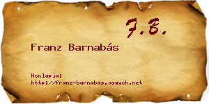 Franz Barnabás névjegykártya