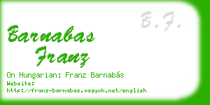 barnabas franz business card
