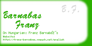 barnabas franz business card